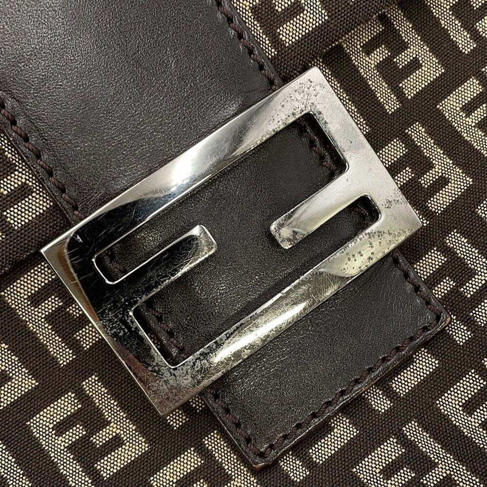 FENDI Brown Leather Zucca Shoulder Bag - Picture 15 of 16